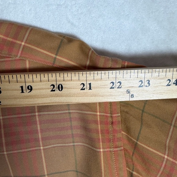 Men's XXL Burberry London Plaid Button-Down Shirt Brown and Orange Novacheck - Picture 7 of 10